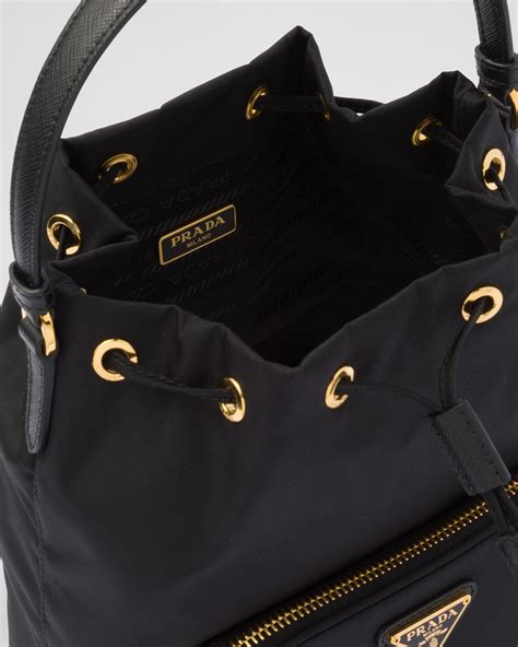 prada duet re-nylon bucket bag|prada black nylon bucket bag.